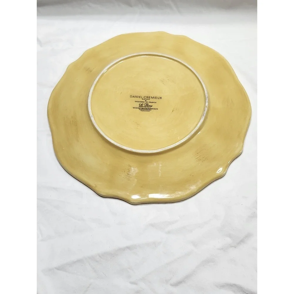 Yellow Daniel Cremieux France Golden Apricot St Remy Earthenware Plate